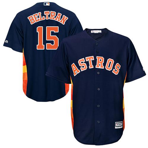 Astros #15 Carlos Beltran Navy Blue Cool Base Stitched Youth MLB Jersey - Click Image to Close